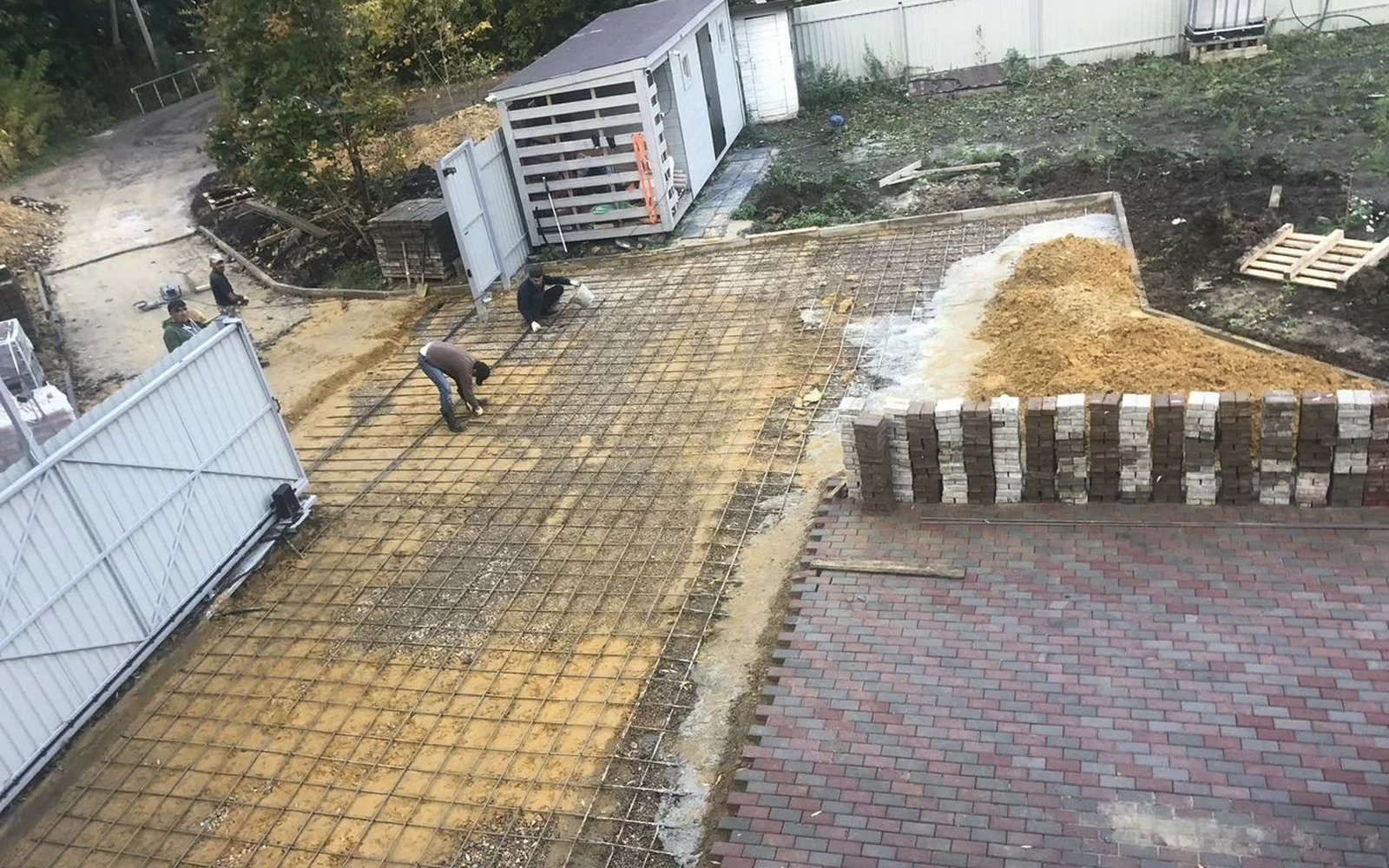 Армирование под бетонную площадку, вид сверху